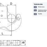 Navařovací hák spodního ramene CBM, kat. 2S, O56 x 105 x 32 mm (65 kW)