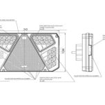 Multifunkční pravé zadní LED světlo, obdélníkové, 242,5 x 134 x 36,5 mm (12/24 V) 