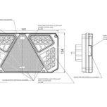 Multifunkční levé zadní LED světlo, obdélníkové, 242 x 134 x 36,5 mm (12/24 V)