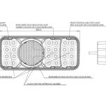 Multifunkční pravé zadní LED světlo, obdélníkové, 200,5 x 85 x 40 mm (12/24 V)