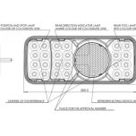 Multifunkční levé zadní LED světlo, obdélníkové, 200,5 x 85 x 40 mm (12/24 V)