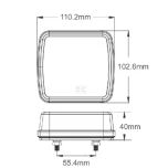 Levé zadní LED světlo 11,4 W 110,2x102,6x40 mm, 12/24 V