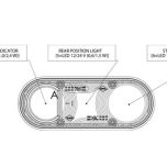 Levé zadní LED světlo 205x53,6x80 mm, 12/24 V