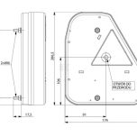 Levé zadní LED světlo 174x54,5x206 mm, 12/24 V