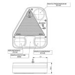 Levé zadní LED světlo 174x54,5x206 mm, 12/24 V