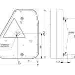 Pravé zadní LED světlo 174x54,5x206 mm, 12/24 V
