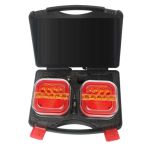 Sada magnetických bezdrátových zadních LED světel, 110 x 108 mm, 7-pin (12-24 V, Li-ion)