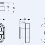Sada magnetických bezdrátových zadních LED světel, 110 x 108 mm, 7-pin (12-24 V, Li-ion)