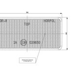 Červené obdélníkové odrazky 44x94x7 mm