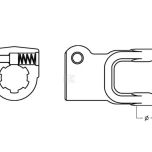 Nasazovací vidlice 25 x 21 mm - 6drážek (L21)