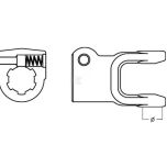 Nasazovací vidlice 1-3/8" 6drážek (L22), připojení 23,8 mm