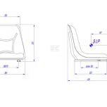 Neodpružené PVC sedadlo šíře 390 mm