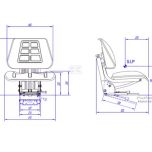 Mechanicky odpružené PVC sedadlo šíře 510 mm (120 kg)
