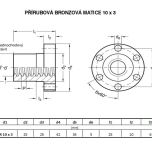 Trapézová matice přírubová 10 x 3 - Rozměrové údaje