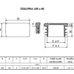 Obdélníková záslepka 40 x 100 - Rozměrové údaje