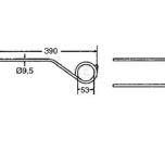 Pružné pero 9,5 x 96 x 390 mm černé s cívkou 53 mm (Fella) - 150862KR