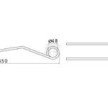 Pružné pero 9 x 83 x 550 mm s cívkou 48 mm (Pöttinger) - 436033KR