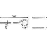 Pružné pero 9,5 x 111 x 386 mm s cívkou 51 mm (Kuhn) - 57609000KR
