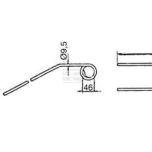 Pružné pero 9,5 x 107 x 390 mm černé s cívkou 46 mm (Kuhn) - 58505210KR