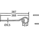 Pružné levotočivé pero 9,5 x 96 x 387 mm černé s cívkou 51 mm (Kuhn) - 58740600KR