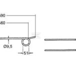Pružné pero 9,5 x 92 x 590 mm s cívkou 51 mm (Kuhn) - K8013670KR