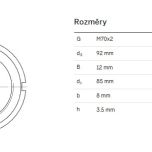 Matice KM 14 - Rozměrové údaje