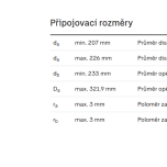 Připojovací rozměry ložiska