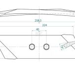 Oboustranná výměnná špička levá 65x230x12 mm se 2 otvory 13 mm - KK063090N