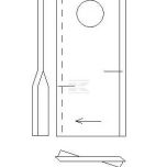 Nůž rotační sekačky pravý 93 x 47 x 3 mm s otvorem O 19 mm (Kverneland, Taarup) - KT4189300001