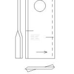 Nůž rotační sekačky levý 93 x 47 x 3 mm s otvorem O 19 mm (Kverneland, Taarup) - KT4189400001