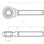Oko s pravým závitem M24x3 Kat. 1 (19,4 mm) - TL160241RKR