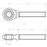 Oko s pravým závitem M30x3,5 Kat. 2 (25,7 mm) - TL160302RKR