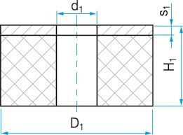 Silentblok válcový 40 x 17 typ GK - průchozí, d1=17, d2=9