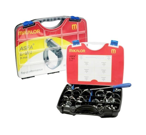 Servisní box - sada hadicových spon se šroubovákem - rozsah 8 - 60 mm W1