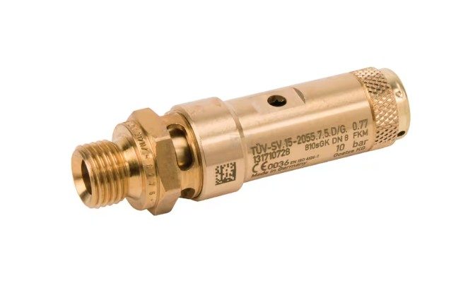 Pojistný ventil 1/4", max. tlak 10 bar, -10 až +180°C