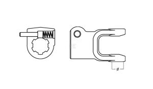 Nasazovací vidlice 25 x 21 mm - 6drážek (L21)