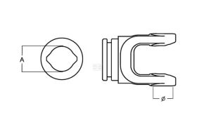 Vidlice na profil. trubku L21, připojení 30 mm