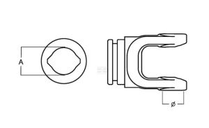 Vidlice na profil. trubku L22, připojení 41 mm