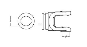 Vidlice na profil. trubku L23, připojení 41 mm