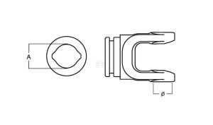 Vidlice na profil. trubku L24, připojení 48 mm