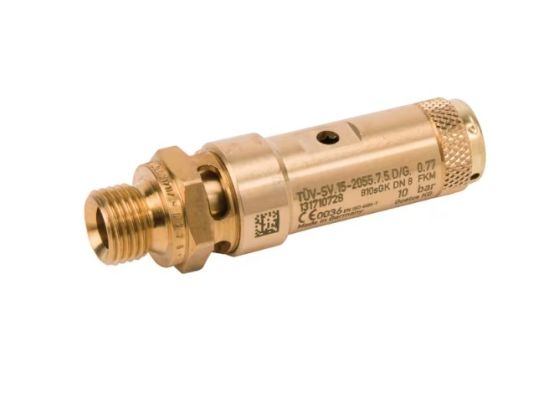 Pojistný ventil 1/4", max. tlak 10 bar, -10 až +180°C
