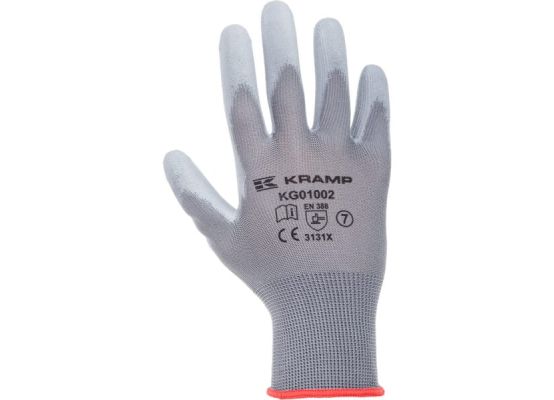 Pracovní rukavice Kramp 1.002 šedé 8/M (3 páry)