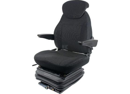 Mechanicky odpruž. sedadlo s látkovým potahem šíře 510 mm s loketními opěrkami (125 kg)