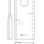 Nůž 4x48x112 mm pravý s otvorem O 19 mm (Fella, Krone) - 134308KR