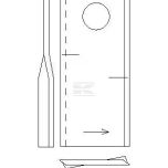 Nůž 4x50x118 mm levý s otvorem O 19 mm (Krone) - 1398884N