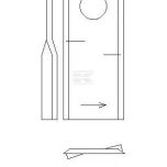 Nůž 3,5x45x95 mm levý s otvorem O 16,25 mm (Kuhn, John Deere, New Holland) - 56151210KR