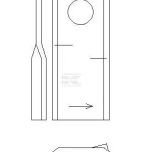 Nůž 4x45x122 mm levý s otvorem O 18,25 mm (Kuhn, Claas, John Deere, New Holland) - 56451200KR