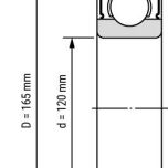 61924 2RS - Rozměrový nákres