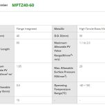 MPTZ40-60 - Technické údaje