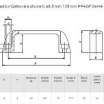Madlo 139 - Rozměrové údaje
